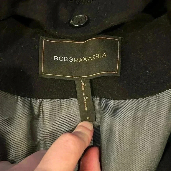 BCBG Maxazria black Women’s wool peacoat size M - Picture 3 of 9